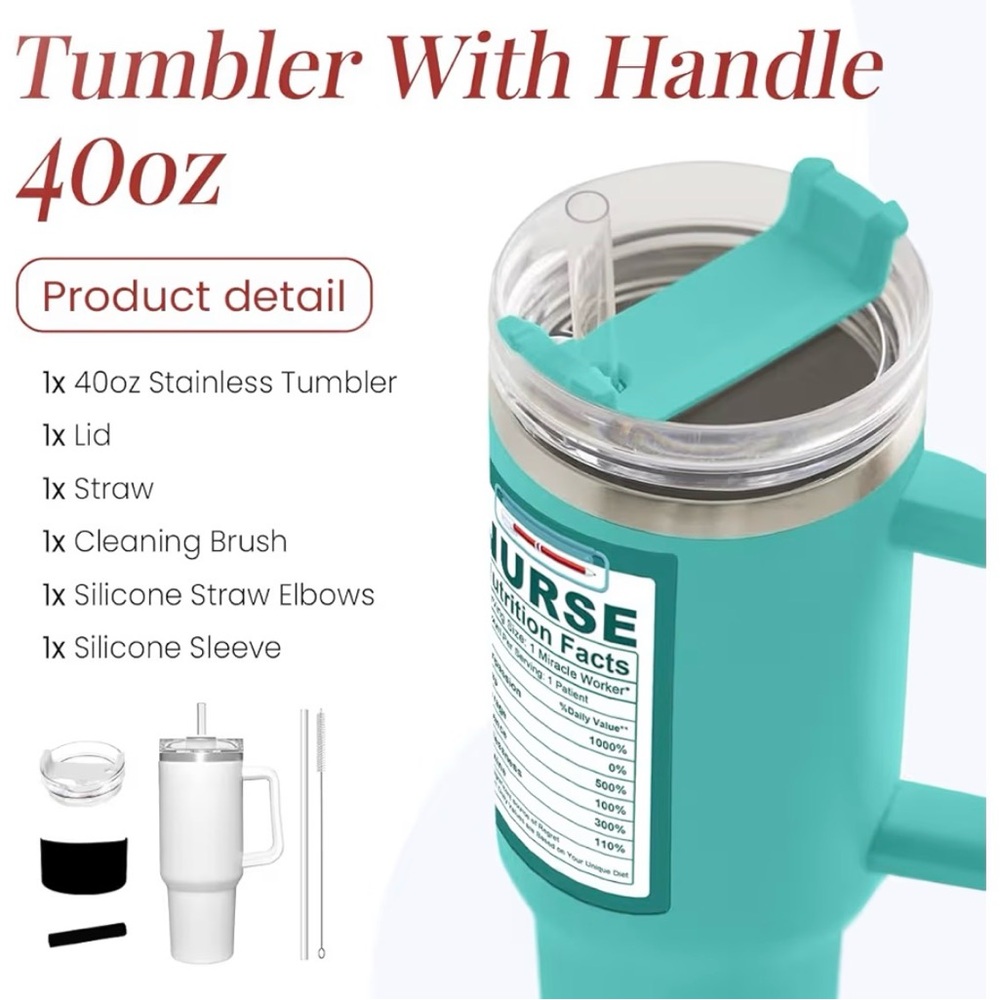Nurse Gift 40oz Stainless Steel Tumbler NIB - Picture 3 of 7